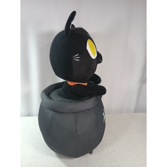 Disney Hocus Pocus Binx Plush 17" Black Cat in Cauldron Door Greeter Weighted - Picture 4 of 11